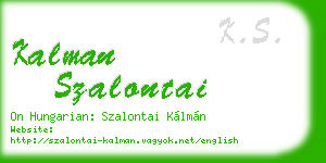 kalman szalontai business card